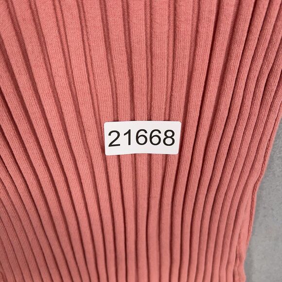 Sundance Shirt Womens Medium Pink Ribbed Henley Lettuce Hem Stretch Organic - Picture 13 of 13